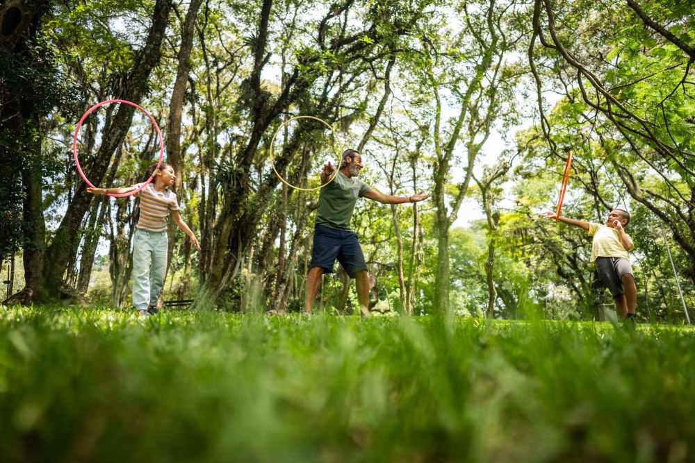 Residents in a park at Townhomes On Main in Rockville, Indiana