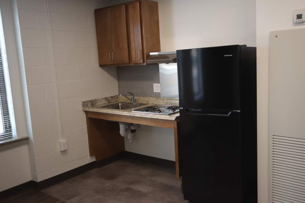 KItchen with water sink at 275 Chestnut Supportive Housing in Springfield, Massachusetts