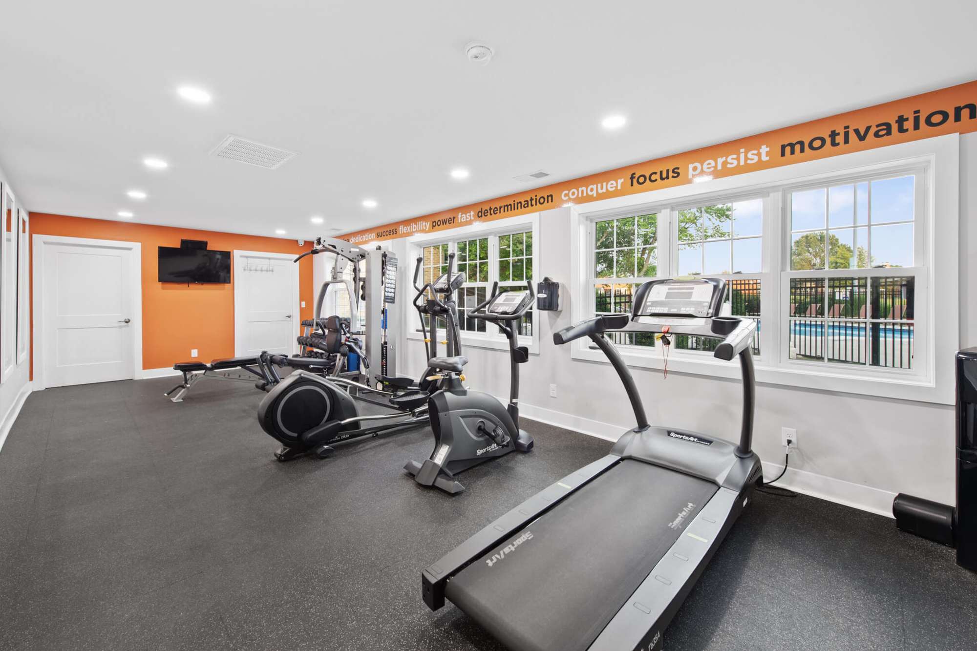 Fitness room at Fox Pointe in Hi-Nella, New Jersey