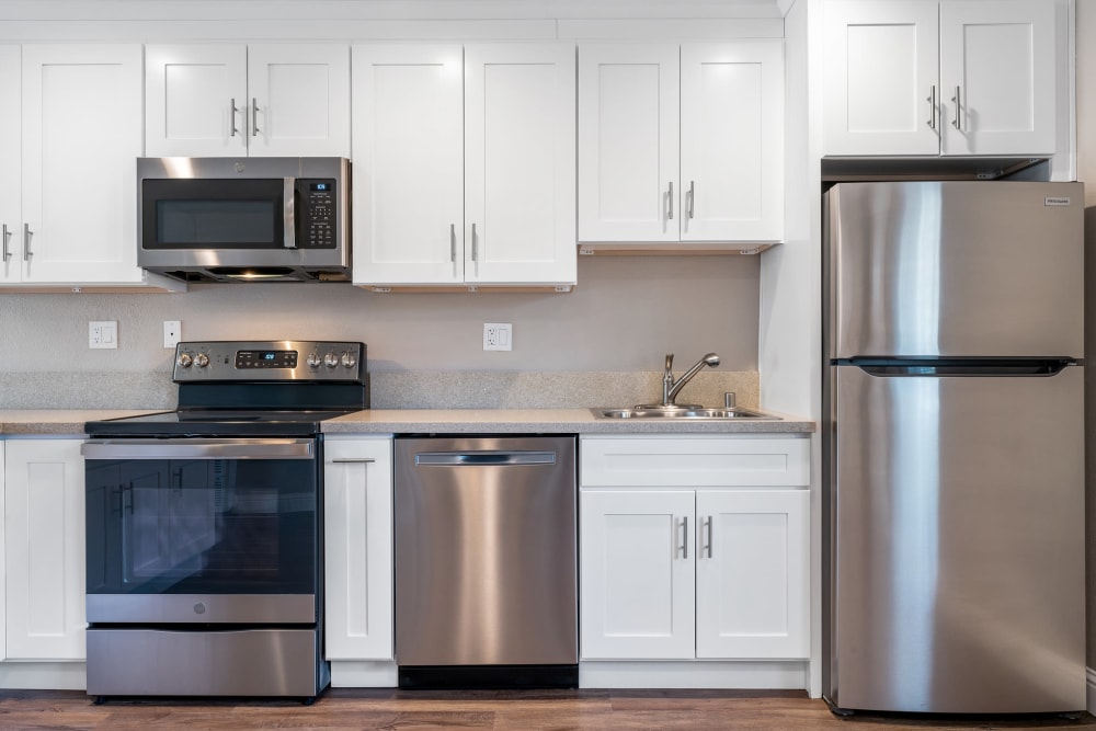 Stainless Steel appliances in the kitchen at Fremont Arms Apartment Homes in Fremont, California