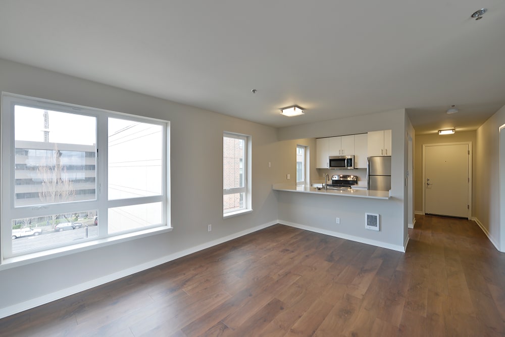 Apartment with wood flooring at 2900 on First Apartments in Seattle, Washington