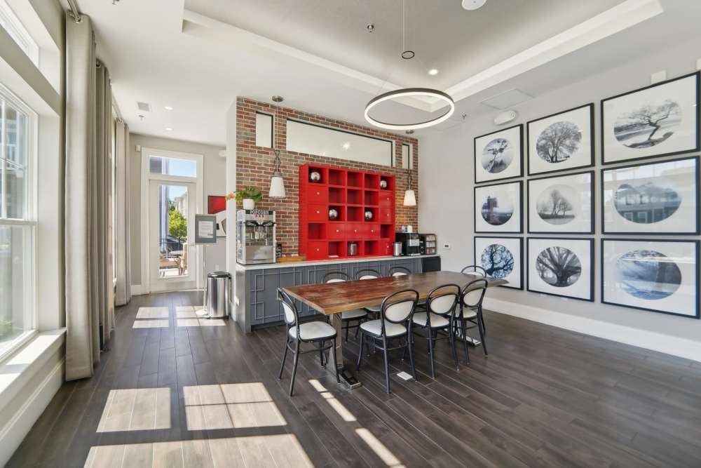 Community coffee bar at The Elms at Shannon's Glen in Jessup, Maryland
