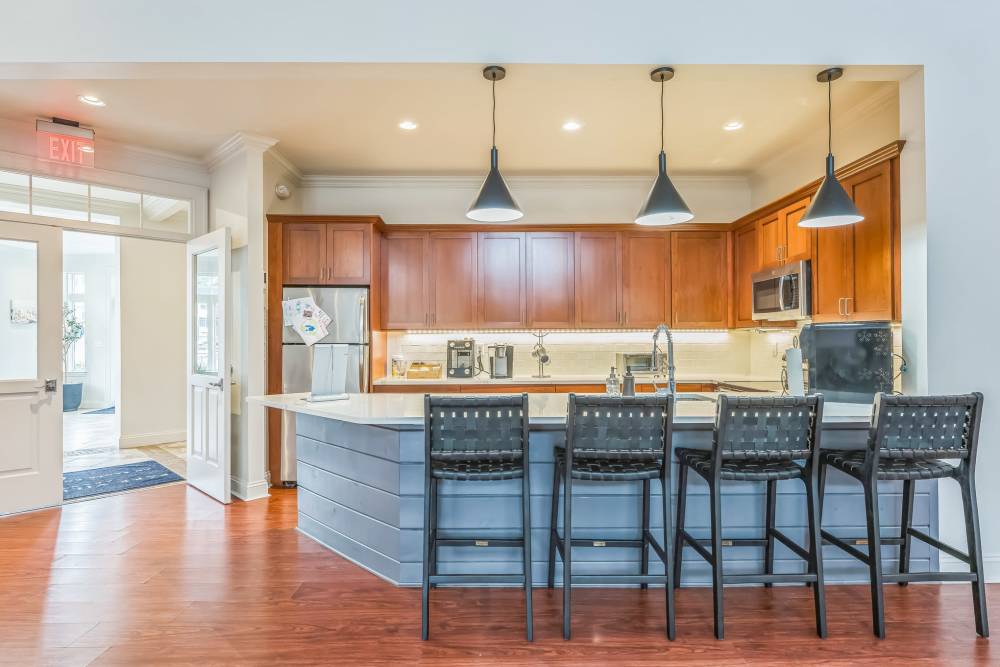 Clubhouse kitchen at Park Village West in Westborough, Massachusetts