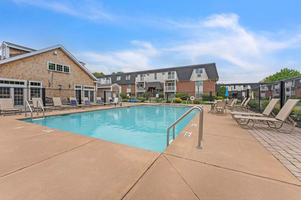 Community pool at Park Village West in Westborough, Massachusetts