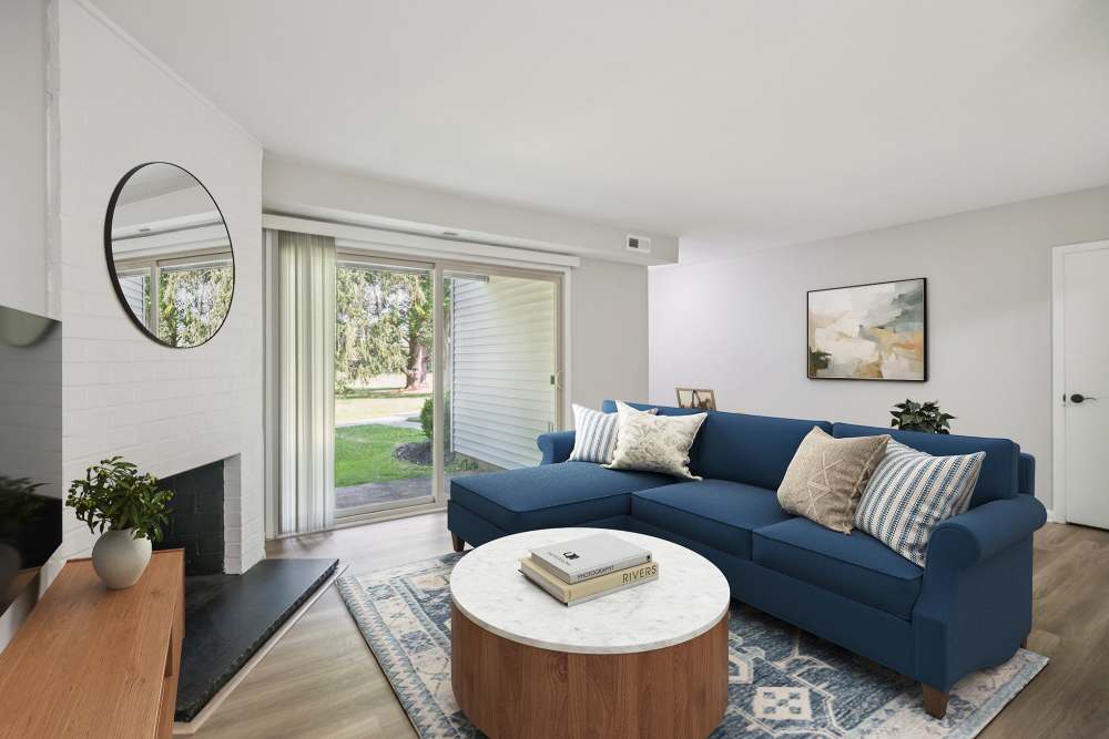living room at Ramblewood Village Apartments in Mount Laurel, New Jersey