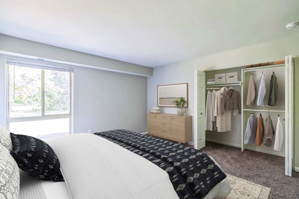 Spacious bedroom at Ramblewood Village Apartments in Mount Laurel, New Jersey