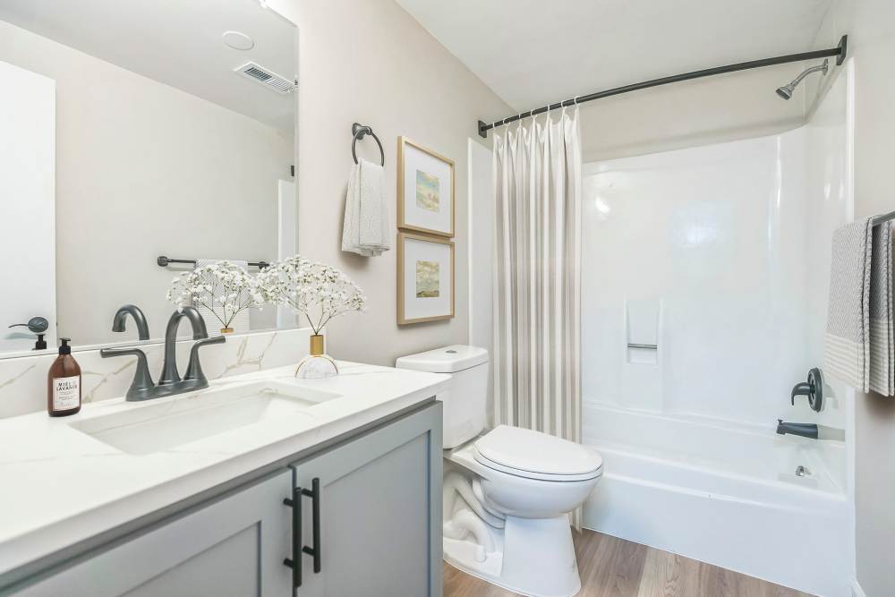 New bathroom at Ramblewood Village Apartments in Mount Laurel, New Jersey