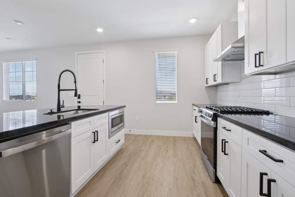 Townhome kitchen at BB Living Colliers Hill in Erie, Colorado