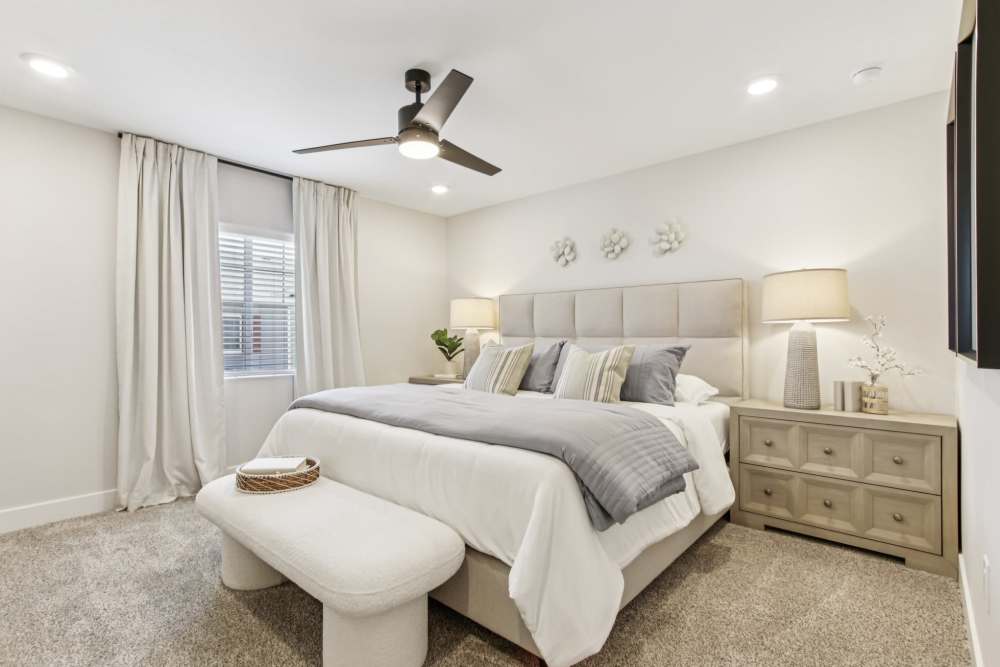 Bedroom with ceiling fan at BB Living Colliers Hill in Erie, Colorado