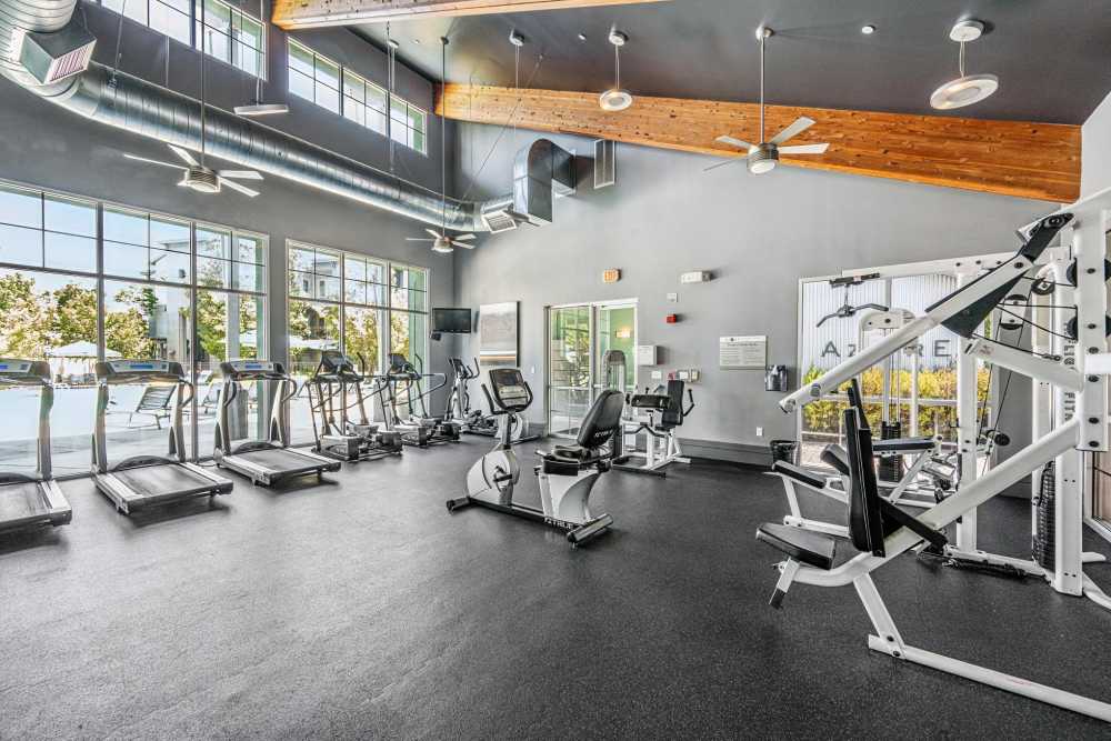Fitness center at Azure Apartment Homes in Petaluma, California