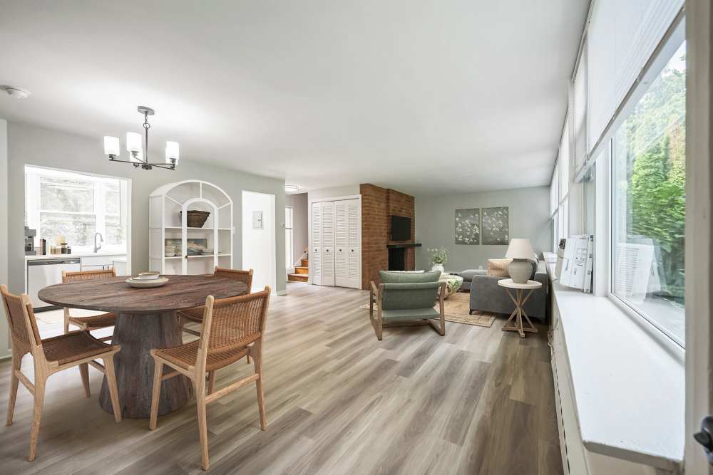 Newly renovated living room at Cherokee Apartments in Philadelphia, Pennsylvania