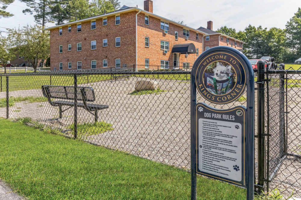 Dog Park with Bench at Eagle Rock Apartments at Nashua in Nashua, New Hampshire