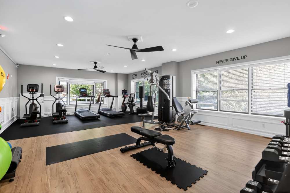 Fitness center for residents at Eagle Rock Apartments at Mohegan Lake in Mohegan Lake, New York