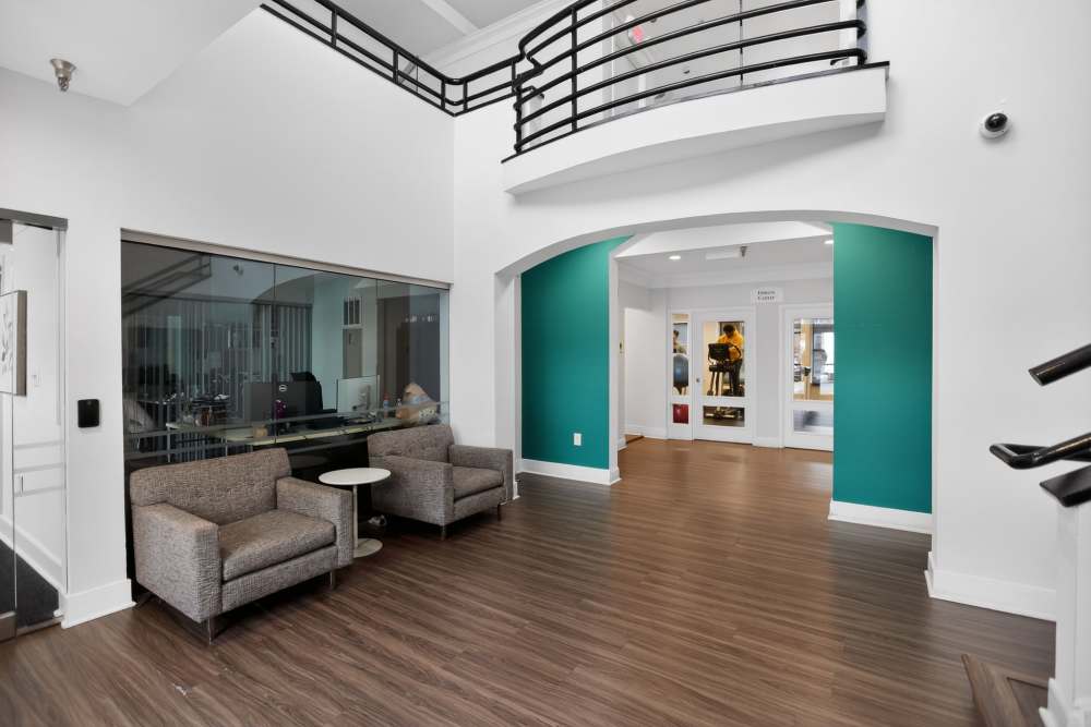 Clubhouse entryway at Eagle Rock Apartments at Columbia Pike in Arlington, Virginia