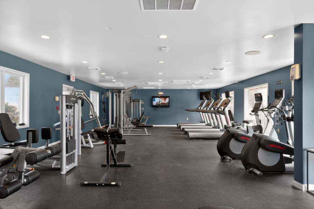 Fitness center for residents at Bay Ridge at Nashua Apartments in Nashua, New Hampshire