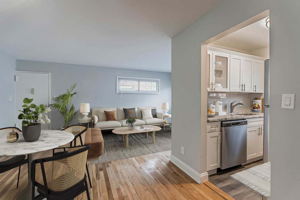 Dining room view at Eagle Rock Apartments at Mineola in Mineola, New York