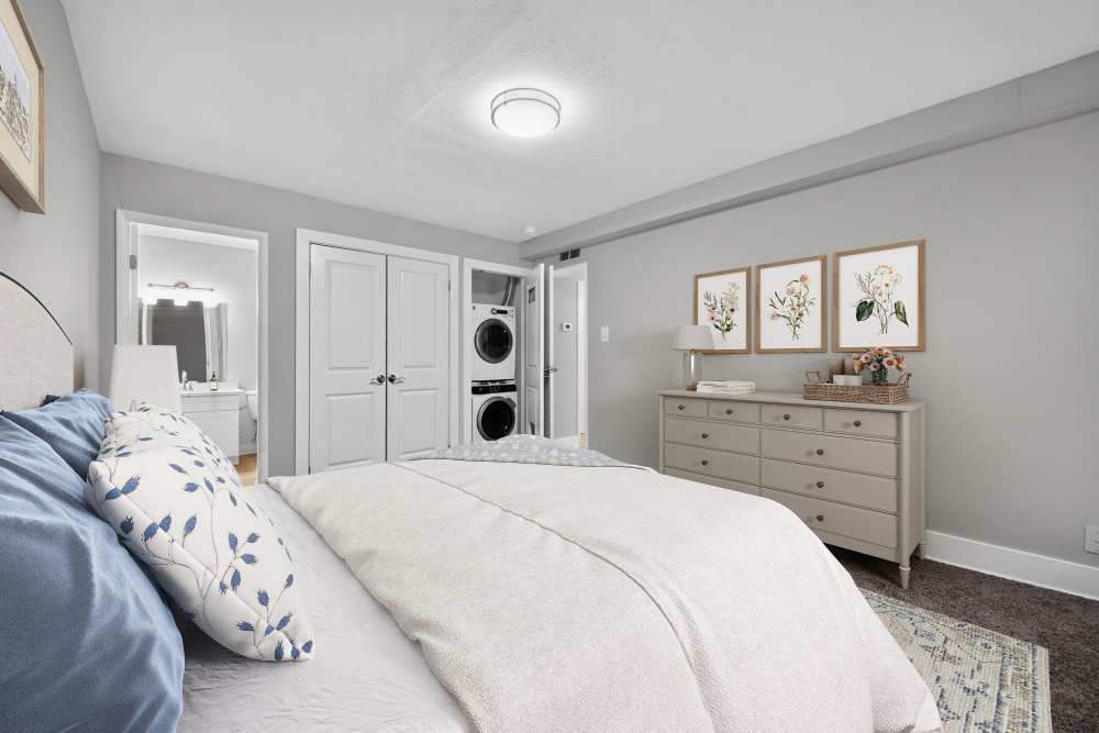 Modern bedroom at The Woods at Ambler, an Eagle Rock Community in Ambler. PA