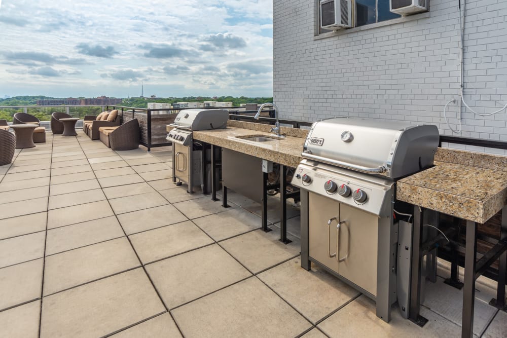 Rooftop grill & gathering space at Adams View in Washington, District of Columbia