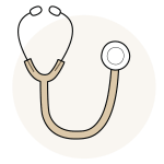 Doctor's stethoscope and health services for employees