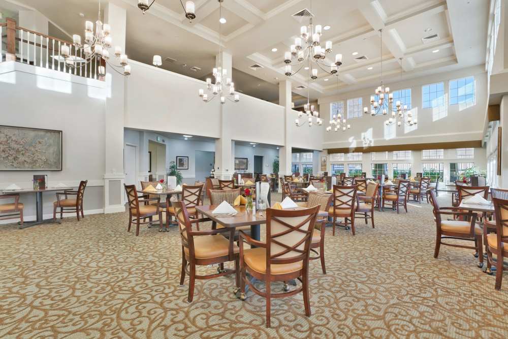 Ornate dining room at The Commons at Union Ranch in Manteca, California