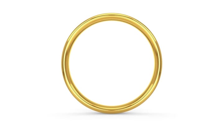 Golden round ring isolated on white background