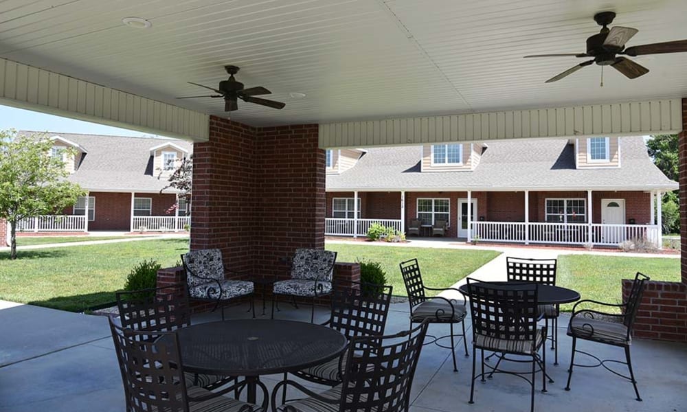 Independent Living Cottages Gazebo at Foxberry Terrace Senior Living community in Webb City, Missouri