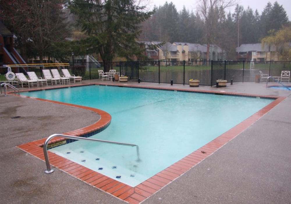 Resident swimming pool at Cove East in Federal Way, Washington