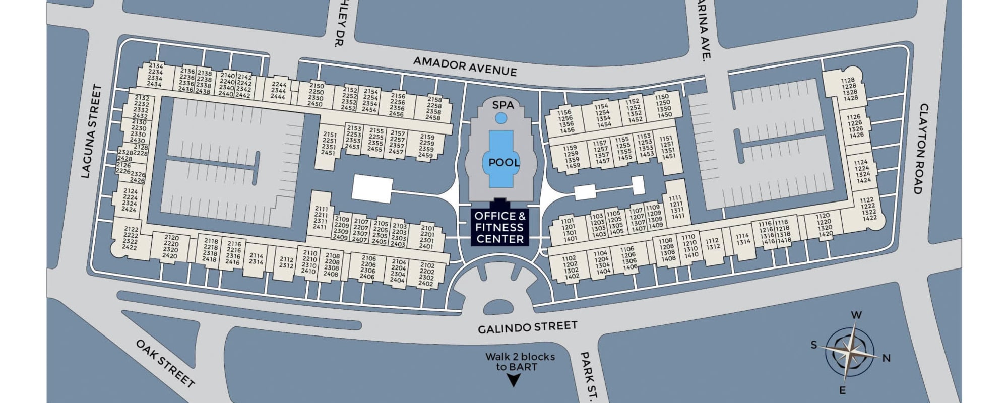 View a map of our property in Park Central in Concord, California