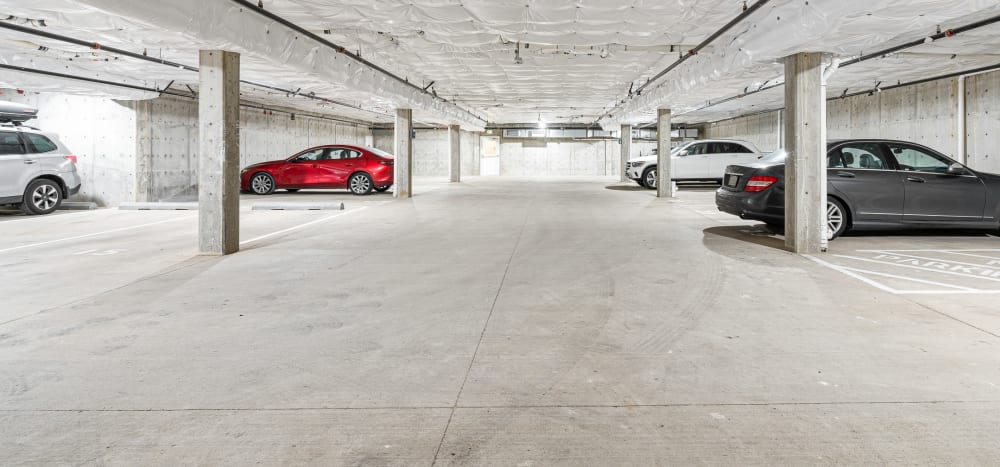 Covered parking garage