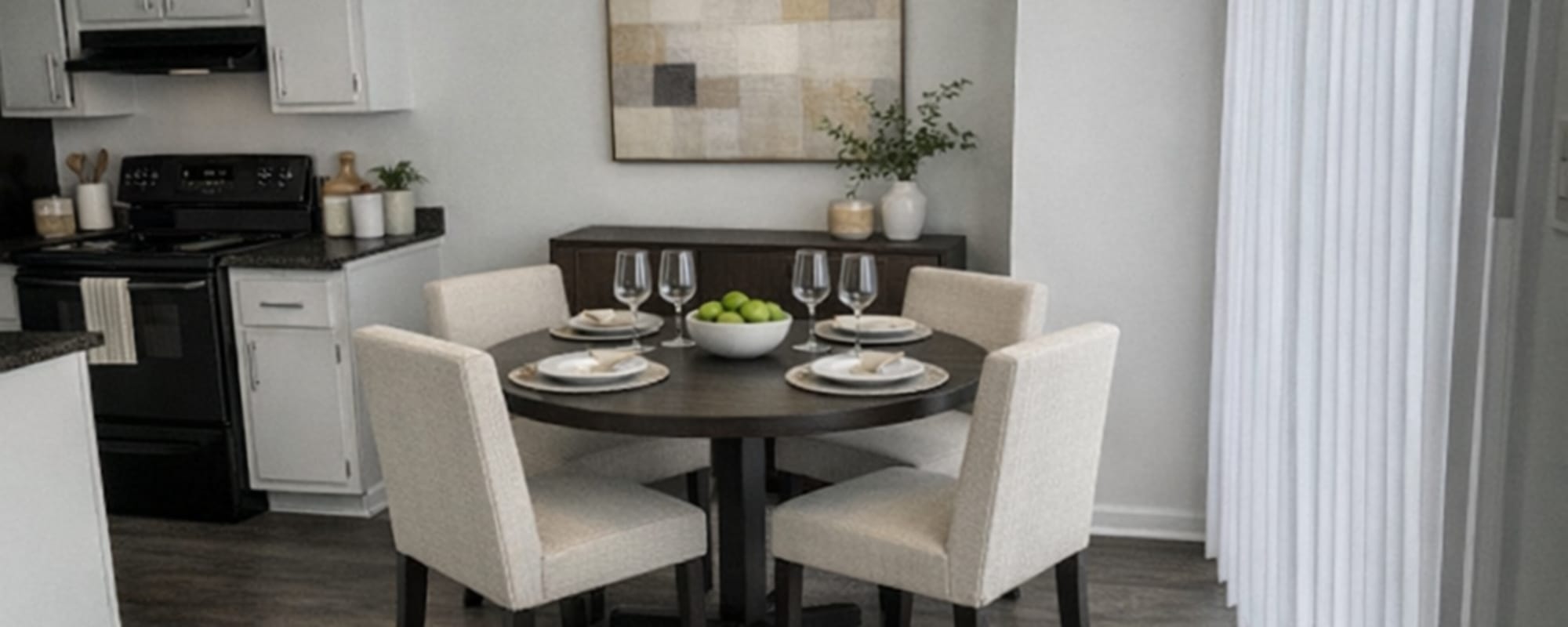 Refrigerator in the kitchen at The Stratford in Indianapolis, Indiana