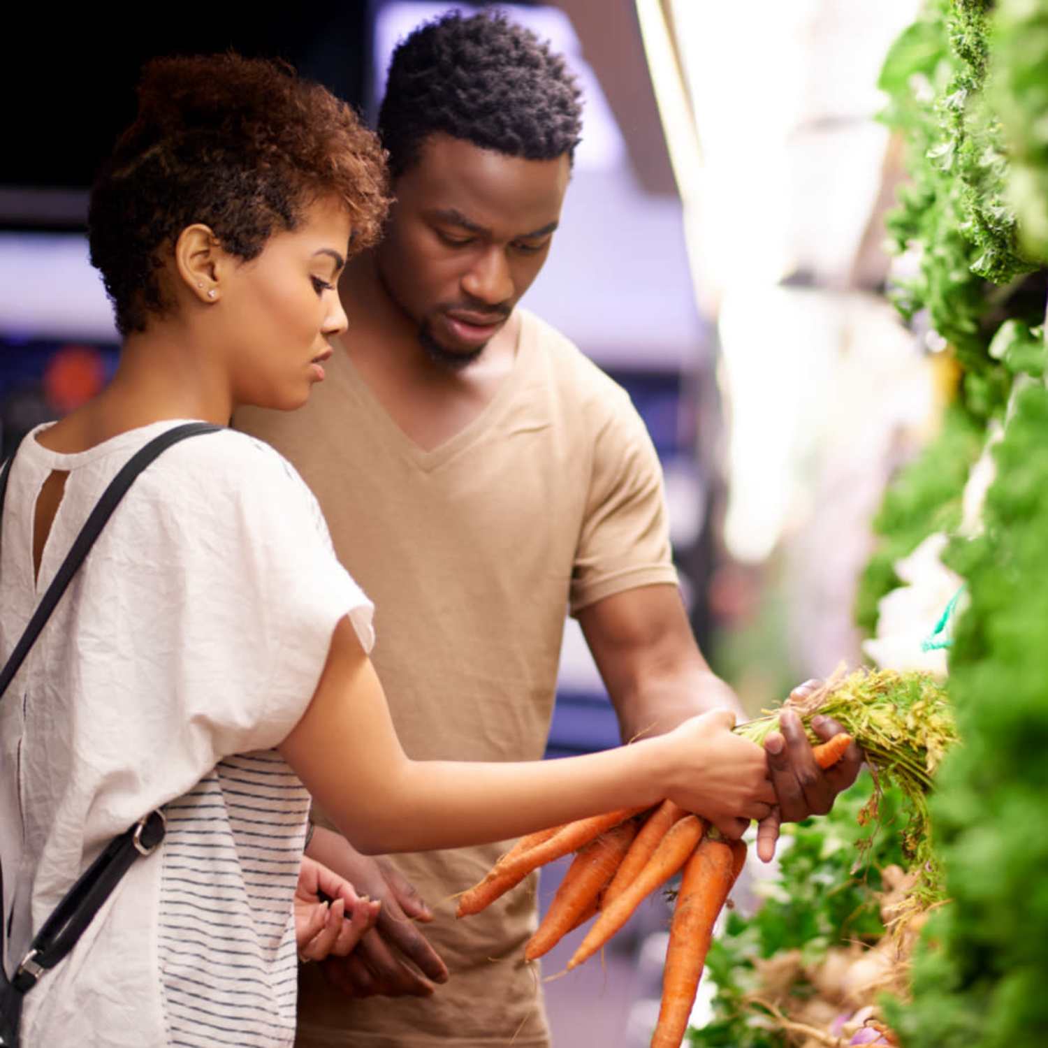 Residents shopping for produce near Cross Creek in Columbus, Georgia