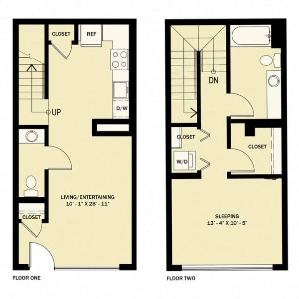 1 Bedroom 1.5 Bath Den Townhome Income Qualified - B6</h2>