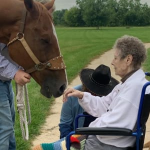 Resident Ginny at her Dare to Dream event near Prairie Hills Independence in Independence, Iowa