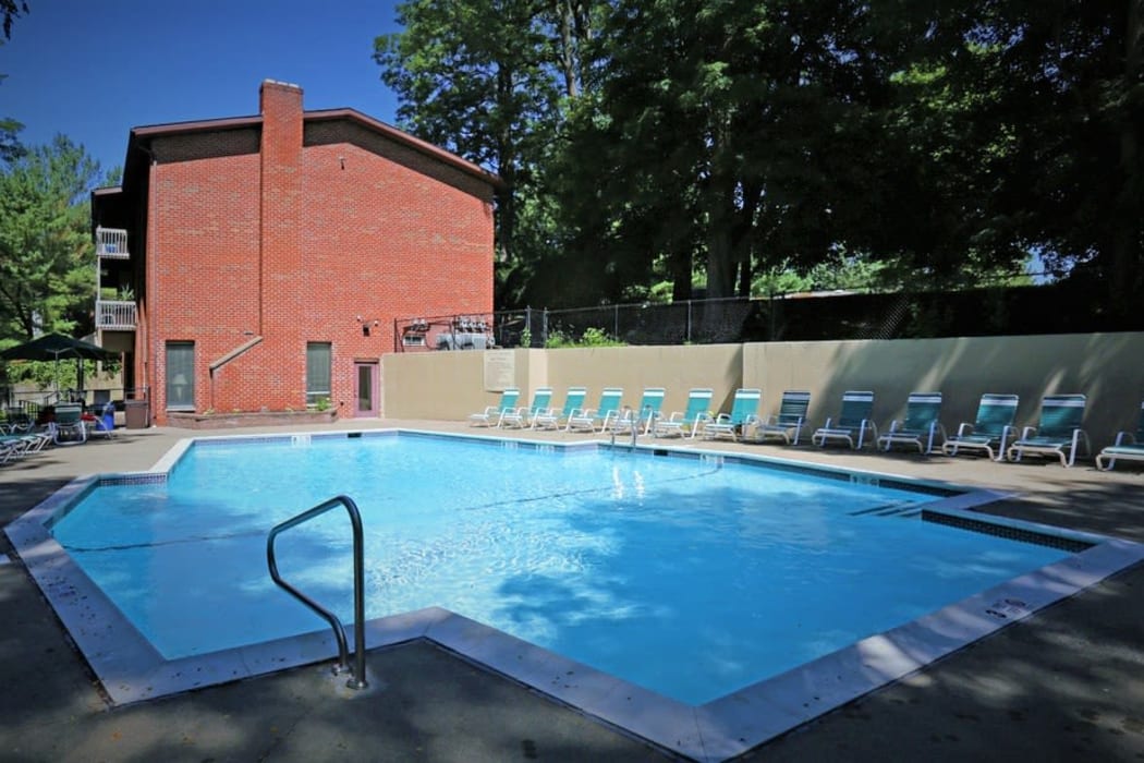 Sparkling swimming pool at Mill Creek Apartments in East Greenbush