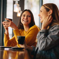 Residents in cafe nearby Glenreed Apartments in Glenarden, Maryland