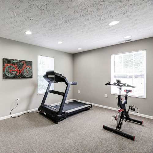 Treadmill and stationary bike in room at Autumn Run in Millersburg, Ohio