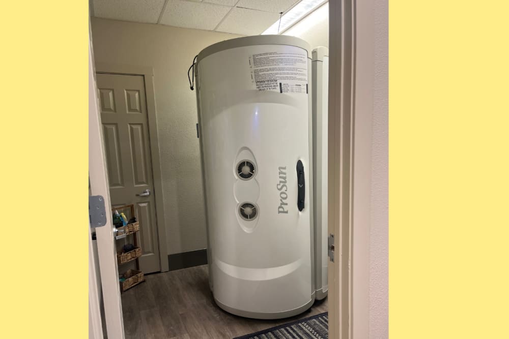 Tanning booth at Copper Beech Town Homes in Clovis, California