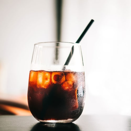 Iced coffee at a cafe near Haven Hills in Vancouver, Washington