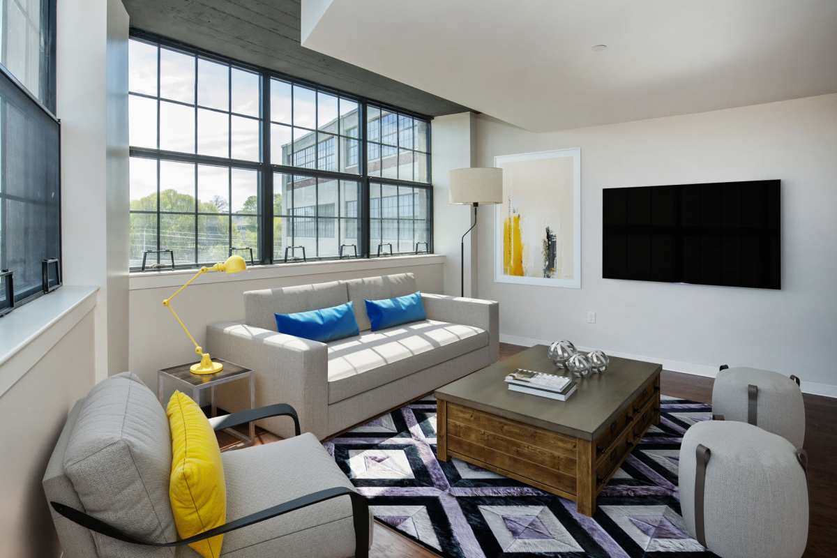 Living room at Affordable Housing and Services Collaborative in Braintree, Massachusetts