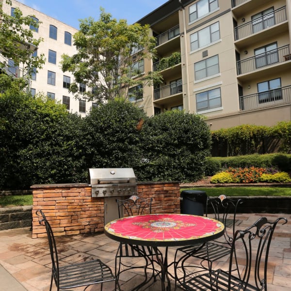 Seating and Barbeque Area at City Plaza in Atlanta, Georgia