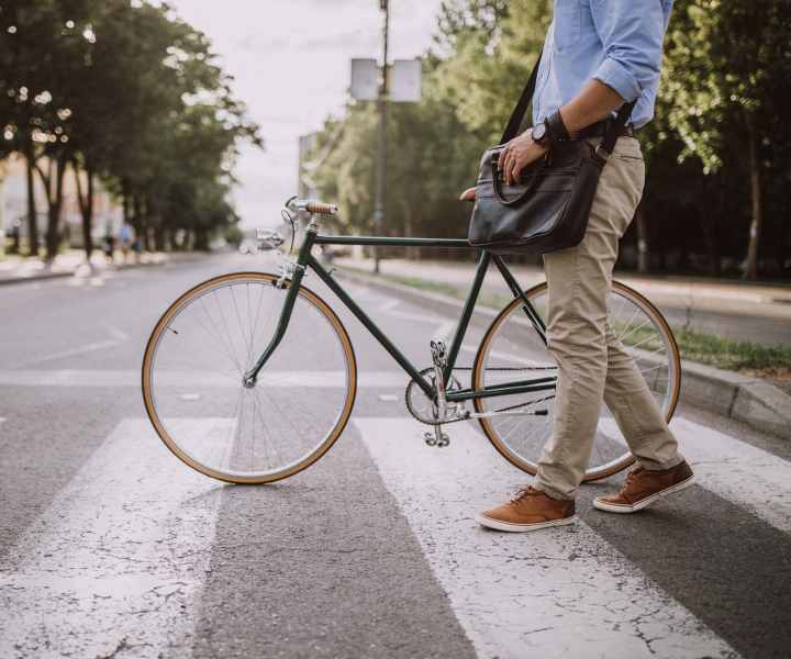 Resident heading to office near Parkwood Manor in Norfolk, Virginia