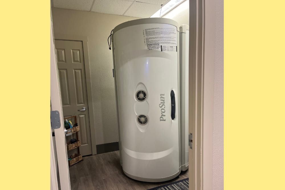 Tanning booth at Copper Beech Town Homes in Clovis, California