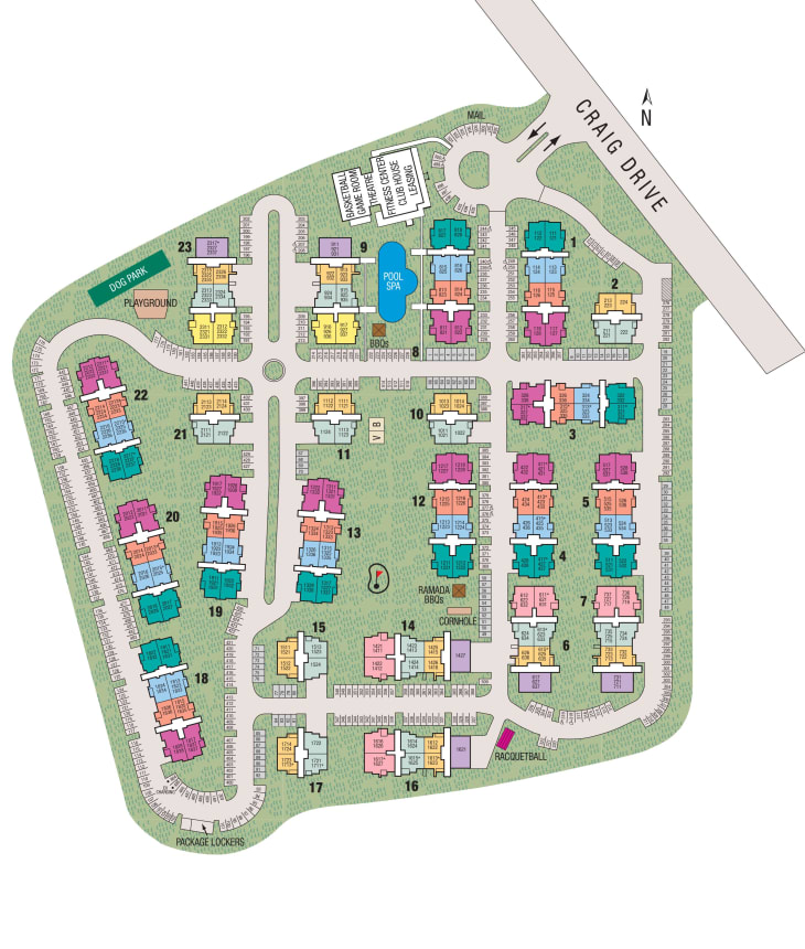 Site map of El Lago Apartments in McKinney, TX