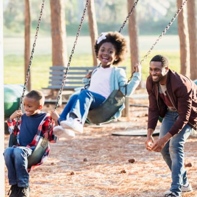 Residents playing on a playground at Seal Beach Officer Housing in Seal Beach, California