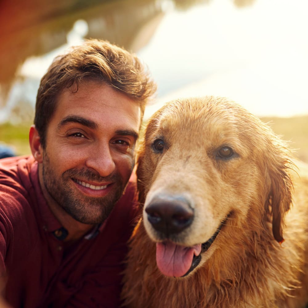 Resident and his pet at Raven South End in Charlotte, North Carolina