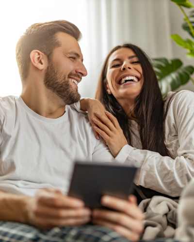 Couple enjoying their home at Cavalry at Liberty Hill in Georgetown, Texas