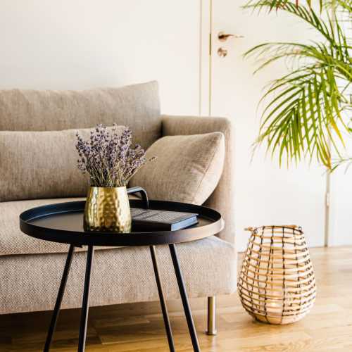 Decor in a living room at Columbus School Limited Partnership in Baltimore, Maryland