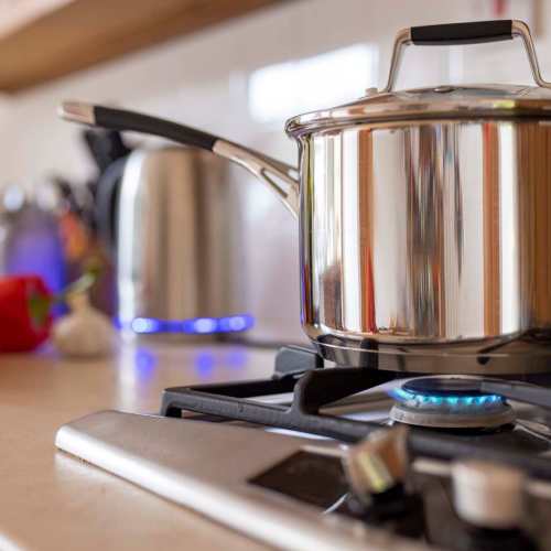 Stainless-steel appliances at The Stratford in Indianapolis, Indiana