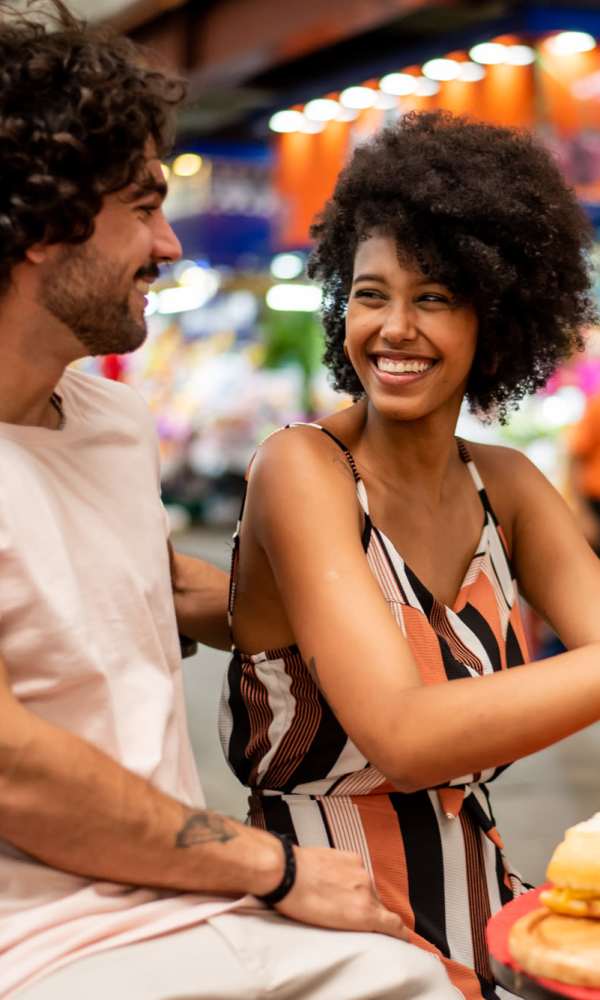 Residents exploring dining options near The Abbey at Inverness in Birmingham, Alabama