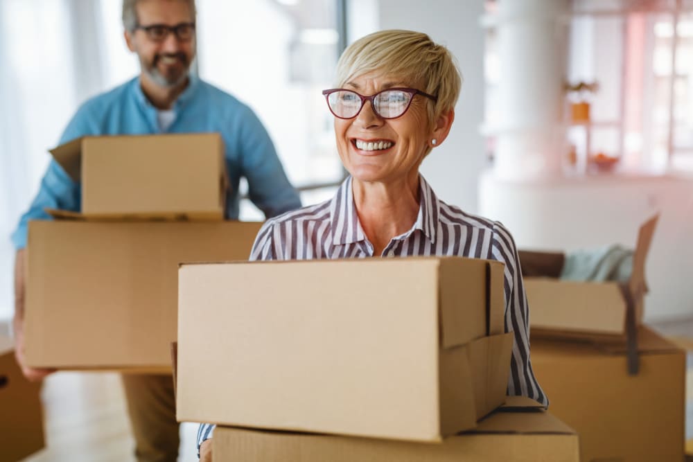 Customers packing boxes for storage at Storage Star - Rio Vista in Rio Vista, California